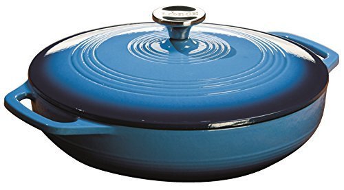 Lodge Color EC3CC33 Enameled Cast Iron Covered Casserole, Caribbean Blue, 3-Quart by Lodge