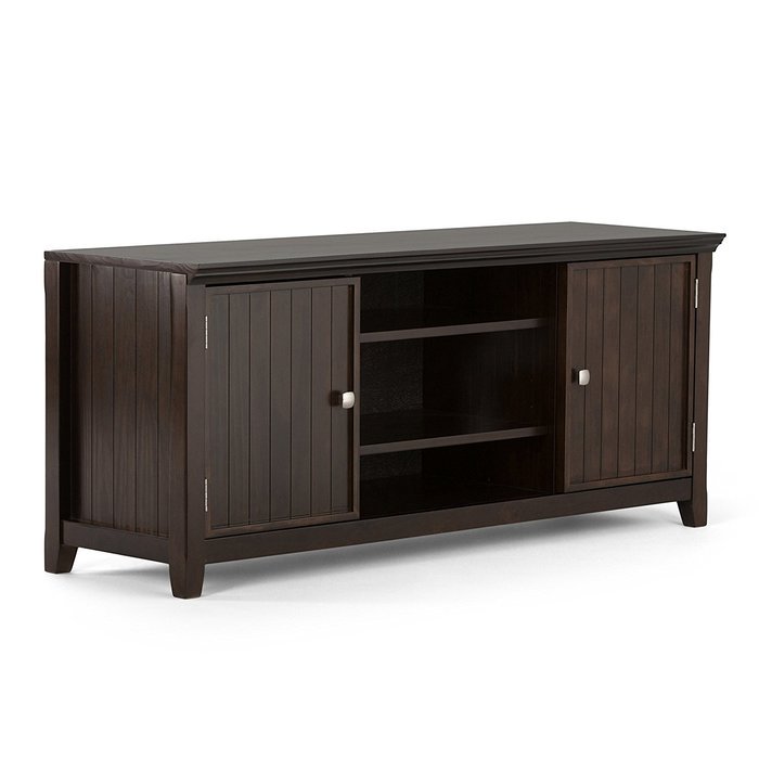 Simpli Home Acadian Tall TV Media Stand for TVs up to 60", Rich Tobacco Brown N7