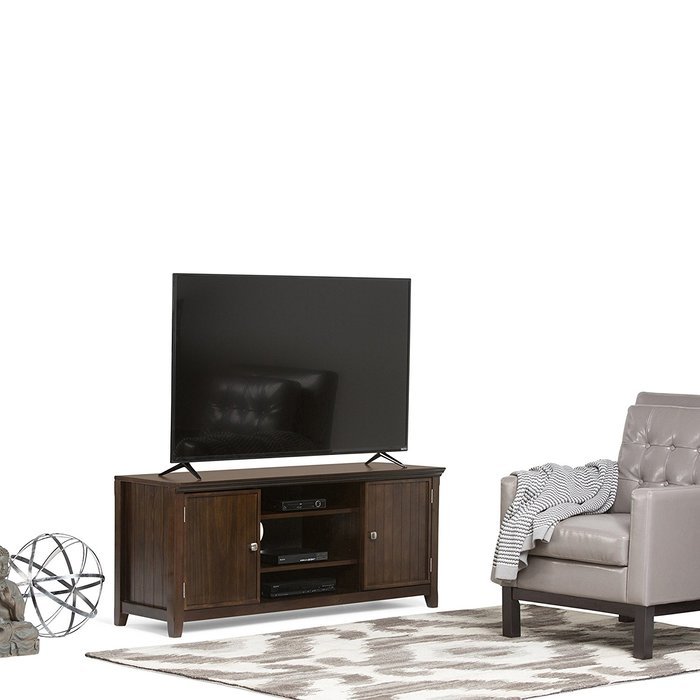 Simpli Home Acadian Tall TV Media Stand for TVs up to 60", Rich Tobacco Brown N8