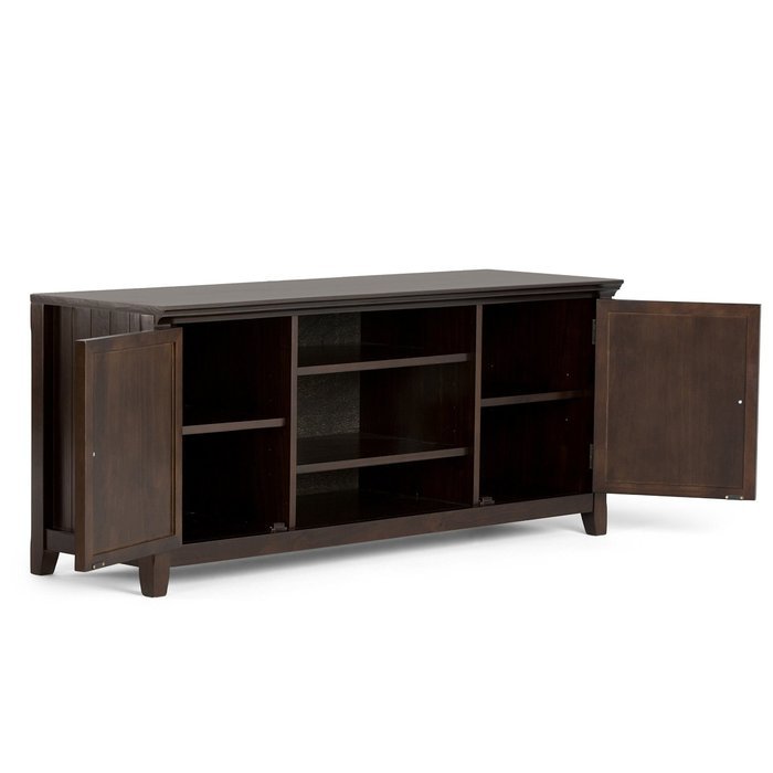 Simpli Home Acadian Tall TV Media Stand for TVs up to 60", Rich Tobacco Brown N9