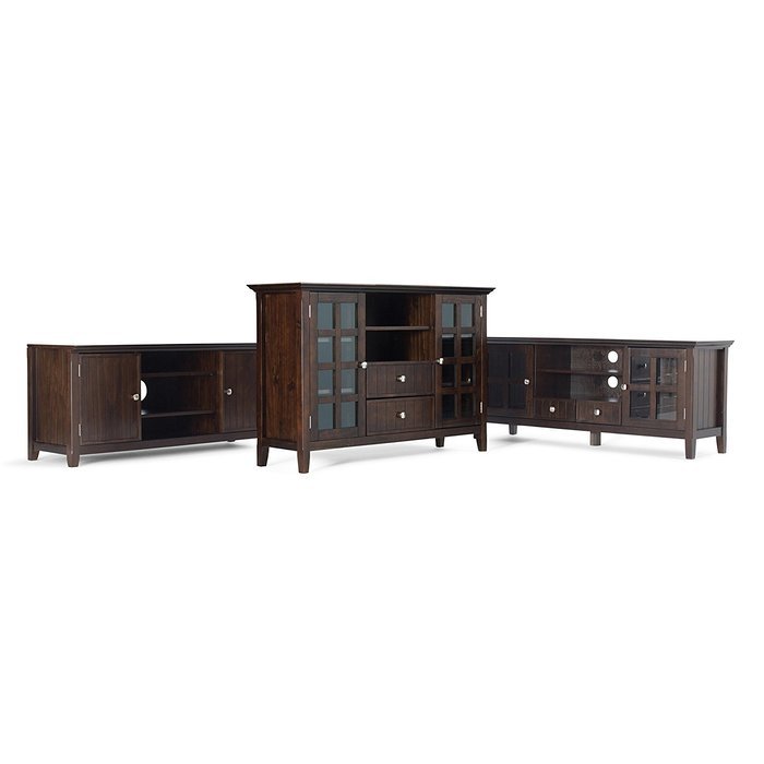 Simpli Home Acadian Tall TV Media Stand for TVs up to 60", Rich Tobacco Brown N12