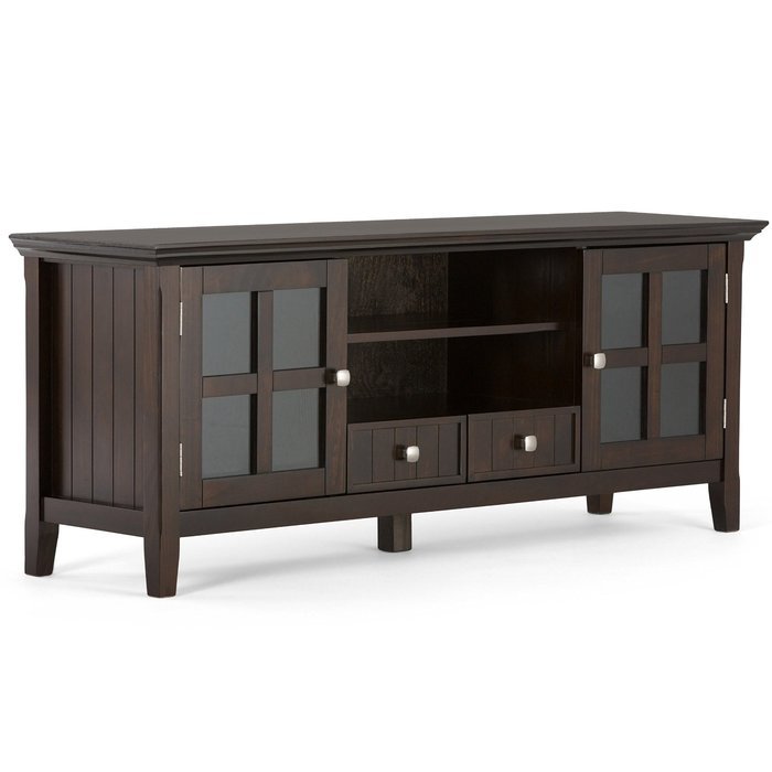 Simpli Home Acadian Tall TV Media Stand for TVs up to 60", Rich Tobacco Brown N14