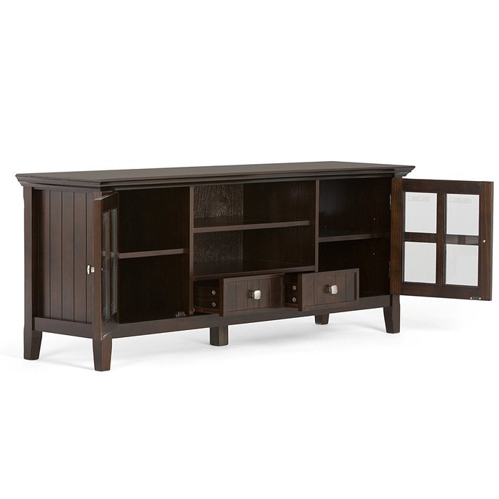Simpli Home Acadian Tall TV Media Stand for TVs up to 60", Rich Tobacco Brown N16