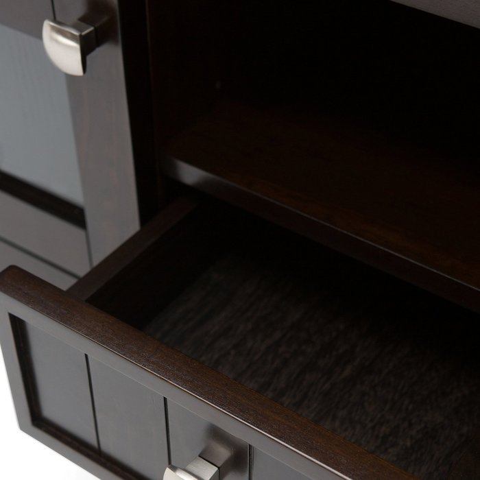 Simpli Home Acadian Tall TV Media Stand for TVs up to 60", Rich Tobacco Brown N18