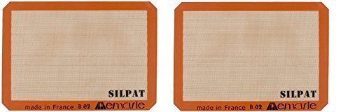 Silpat AE420295-07 Premium Non-Stick Silicone Baking Mat, Half Sheet Size, 11-5/8-Inch x 16-1/2-Inch (2 pack)