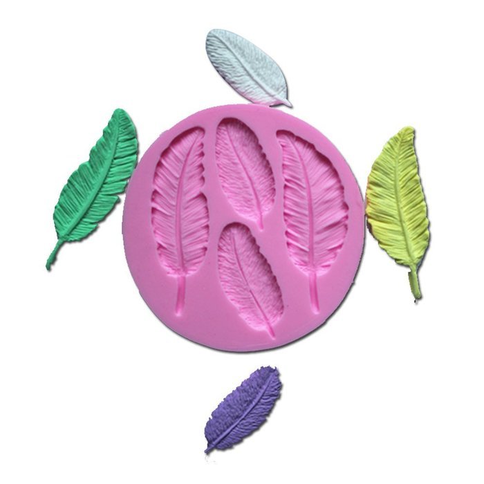 Everyshine New Kitchen Tools Feathers Shape Liquid Silicone Fondant Cake Decoration Mold Goose Feathers Baking... N3