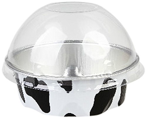 Foil Baking Cup 3.4 ounces with Lid Cow Lines 100 count box