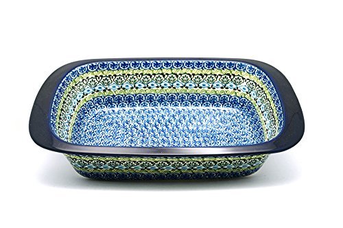 Polish Pottery Baker - Deep Dish with Grip Lip - Tranquility