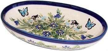 Boleslawiec Stoneware - Polish Pottery Small Oval Baker - "Eva's Collection" Serenity