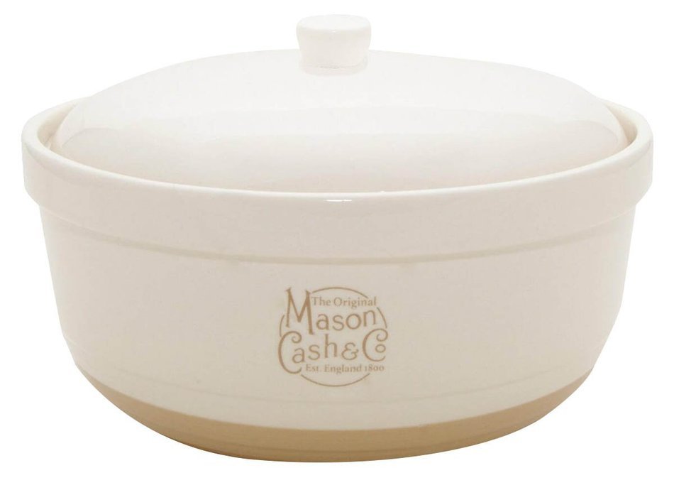 Mason Cash Heritage Round Casserole with Lid, 2.85-Quart, 9-1/2 by 9-1/2 by 4 Inches