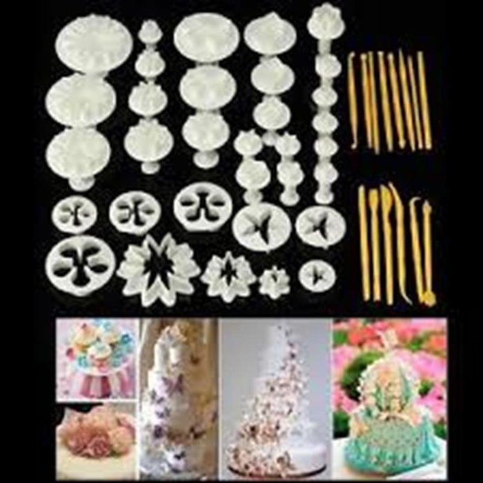 Cake & Cookie Cutters 33Pcs Plastic Cookie Cutter Mold+14Pcs Cake Carving Tool Biscuit Fondant Cutter Cake Decorating...