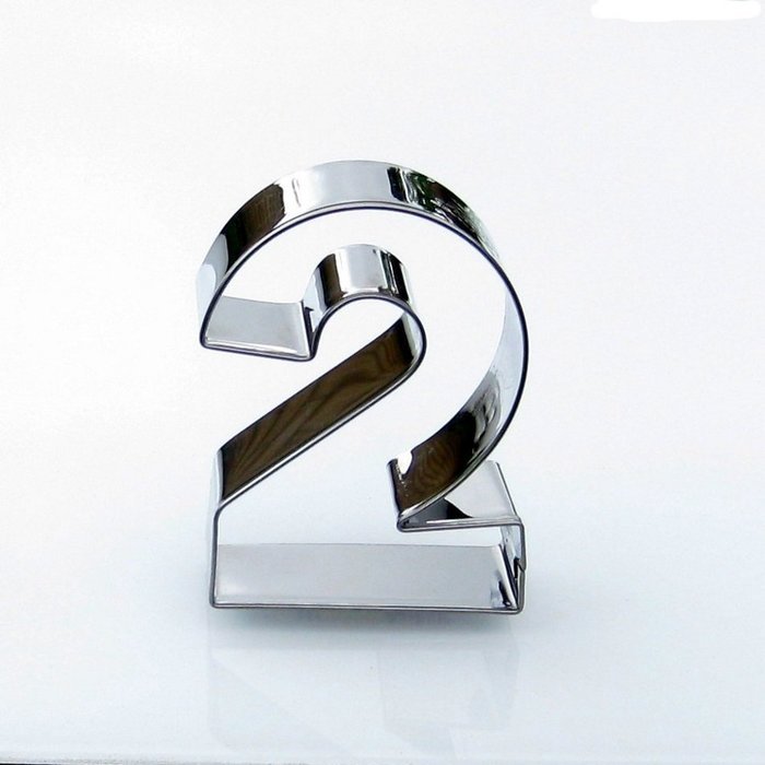 Number Two Cookie Cutters- Stainless Steel