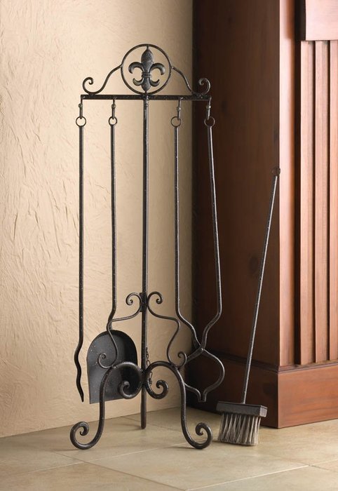 Fleur-De-Lis Fireplace Tool Set Home Decor Home Decorative Items Accessories and Gifts N2