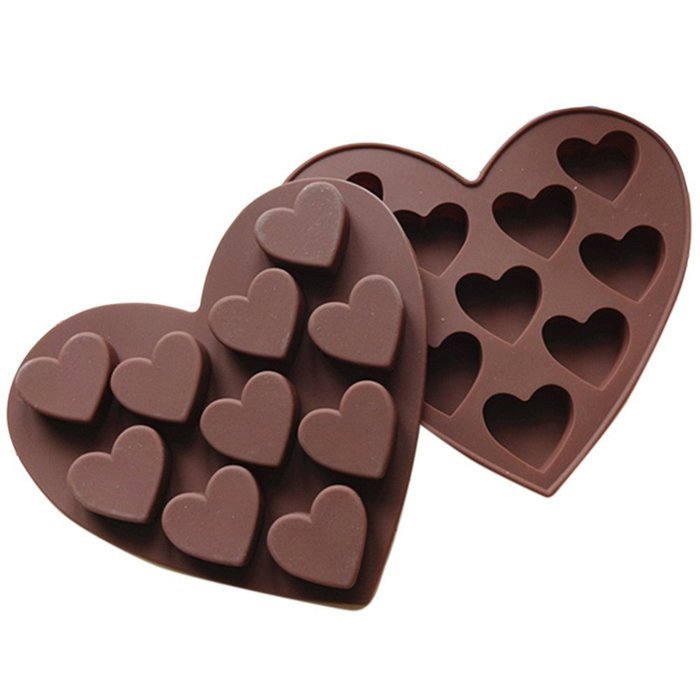 Seedan Silicone Gel Non-stick Chocolate Candy Baking Mold Ice Cube (12 Cavity, Dinosaur Shape, Chocolate) N7