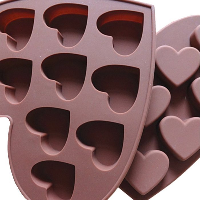 Seedan Silicone Gel Non-stick Chocolate Candy Baking Mold Ice Cube (12 Cavity, Dinosaur Shape, Chocolate) N8