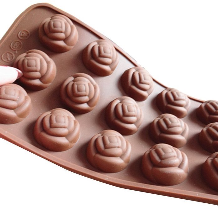 Seedan Silicone Gel Non-stick Chocolate Candy Baking Mold Ice Cube (12 Cavity, Dinosaur Shape, Chocolate) N15