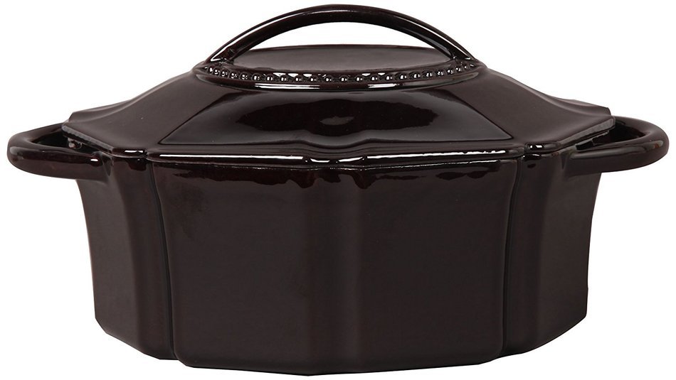 Isaac Mizrahi Isaac Mizrahi Bella Chic Oval Casserole and Lid, 4-Quart, Mahogany