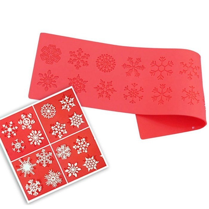 Snowflakes Decorating Tools Cake Lace Mat Silicone Decoration Mat for Fondant Art Kitchenware AK-LSM-02 N3