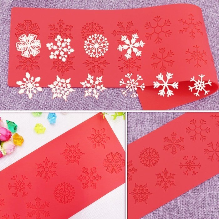 Snowflakes Decorating Tools Cake Lace Mat Silicone Decoration Mat for Fondant Art Kitchenware AK-LSM-02 N4