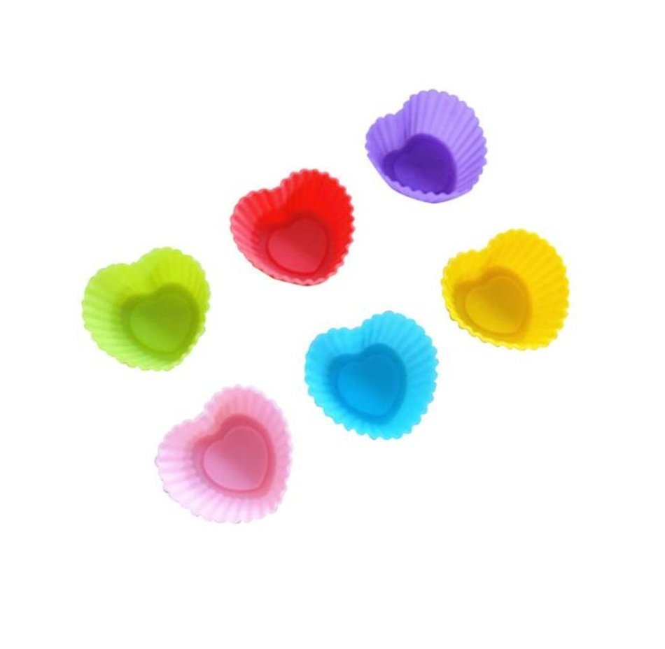 Tosangn 12pcs Standard Size Colorful Silicone Muffin Cup Liners Baking Cupcake Molds (Type D) N10