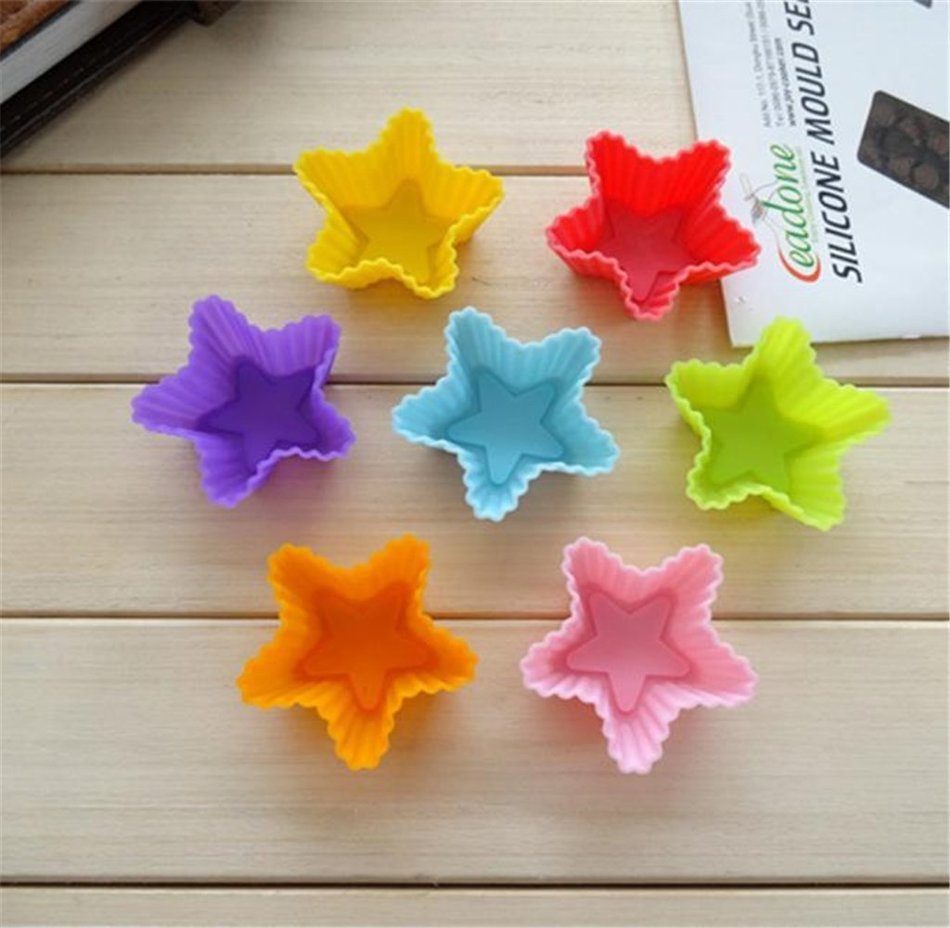 Tosangn 12pcs Standard Size Colorful Silicone Muffin Cup Liners Baking Cupcake Molds (Type D) N20
