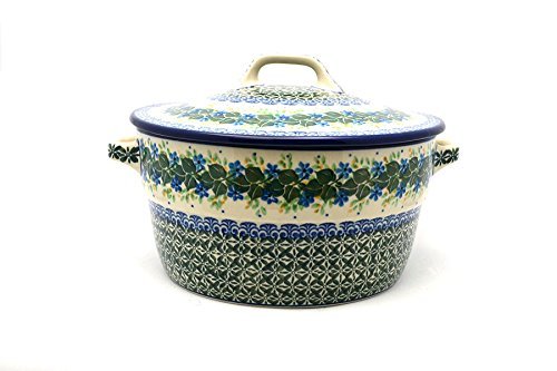 Polish Pottery Baker - Round Covered Casserole - Ivy Trail