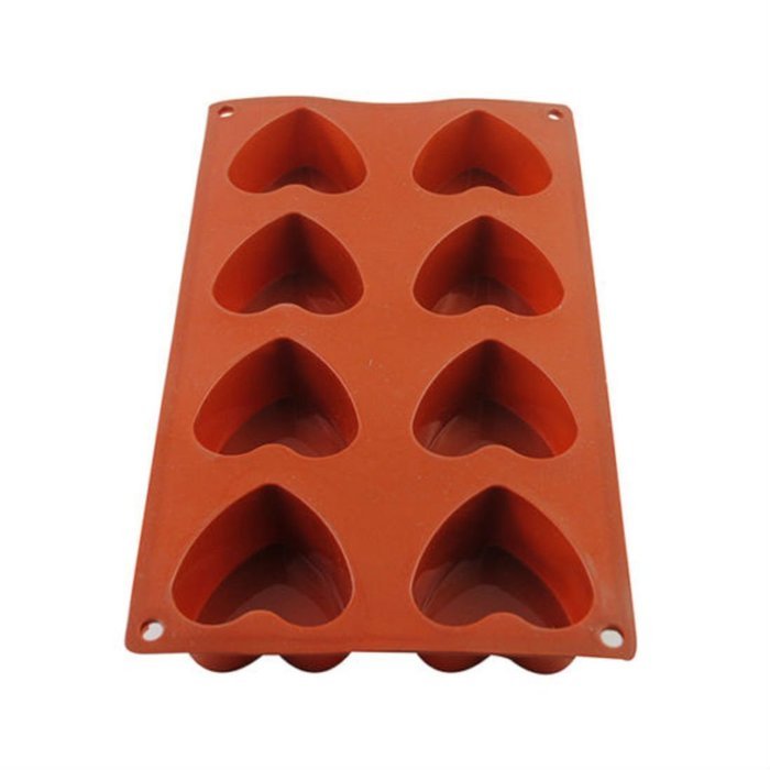 8-Cavity Heart-shaped Silicone Mould Cake Chocolate Soap Mold Cupcake Baking Pan Top Selling Item N4