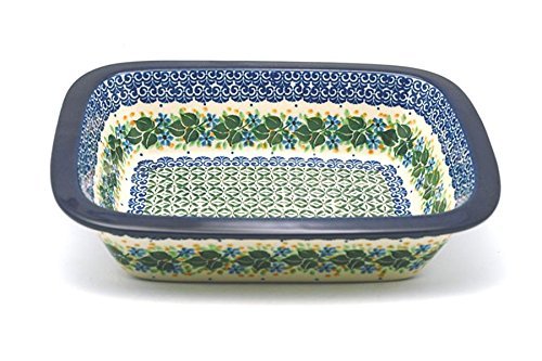 Polish Pottery Baker - Rectangular with Grip Lip - Ivy Trail