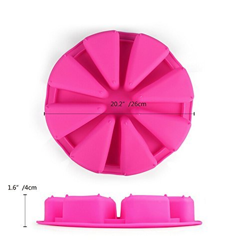 Wocuz 8 Cavity Silicone Portion Cake Mold Pizza Slices Pan N3
