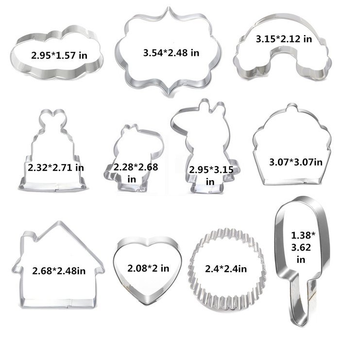 Wocuz 11 pcs Cute Peppa Pig Theme Stainless Steel Cookie Cutter For Baby Shower Birthday Party N2