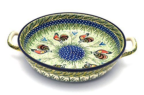 Polish Pottery Baker - Round with Handles - Large - Unikat Signature U2663