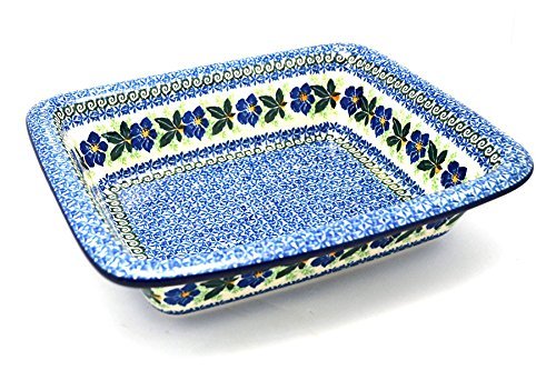 Polish Pottery Baker - Casserole - Blue Pansy free image download