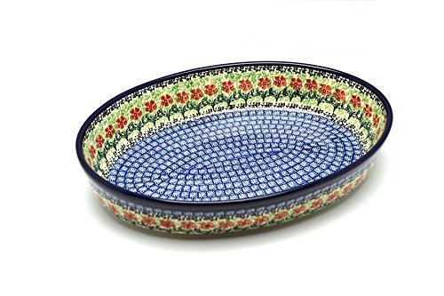 Polish Pottery Baker - Oval - Large - Maraschino