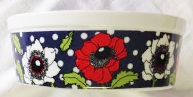 Vintage 1960's Georges Briard Ovenware Casserole Dish - Polka Poppy (6.5" Wide) N3