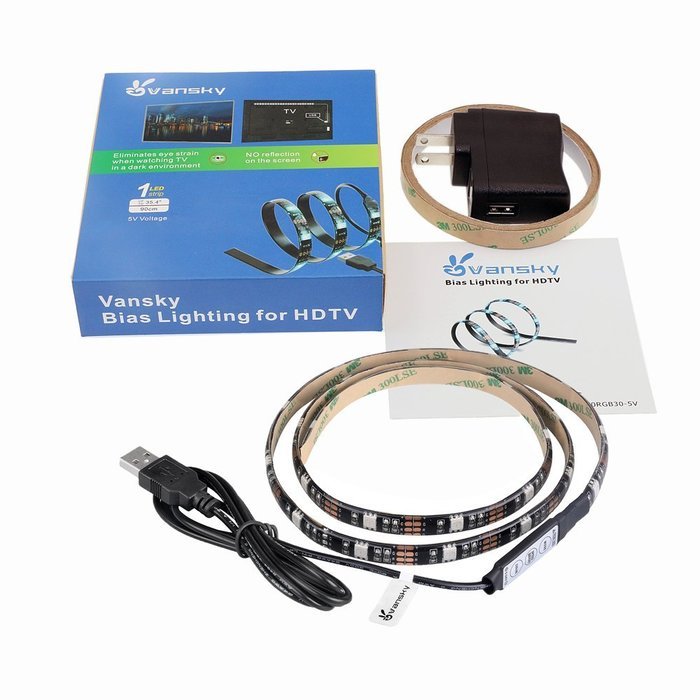Vansky Bias Lighting for HDTV USB LED Strip Multi Color RGB LED Neon Accent Lighting Kit for Flat Screen TV LCD... N7