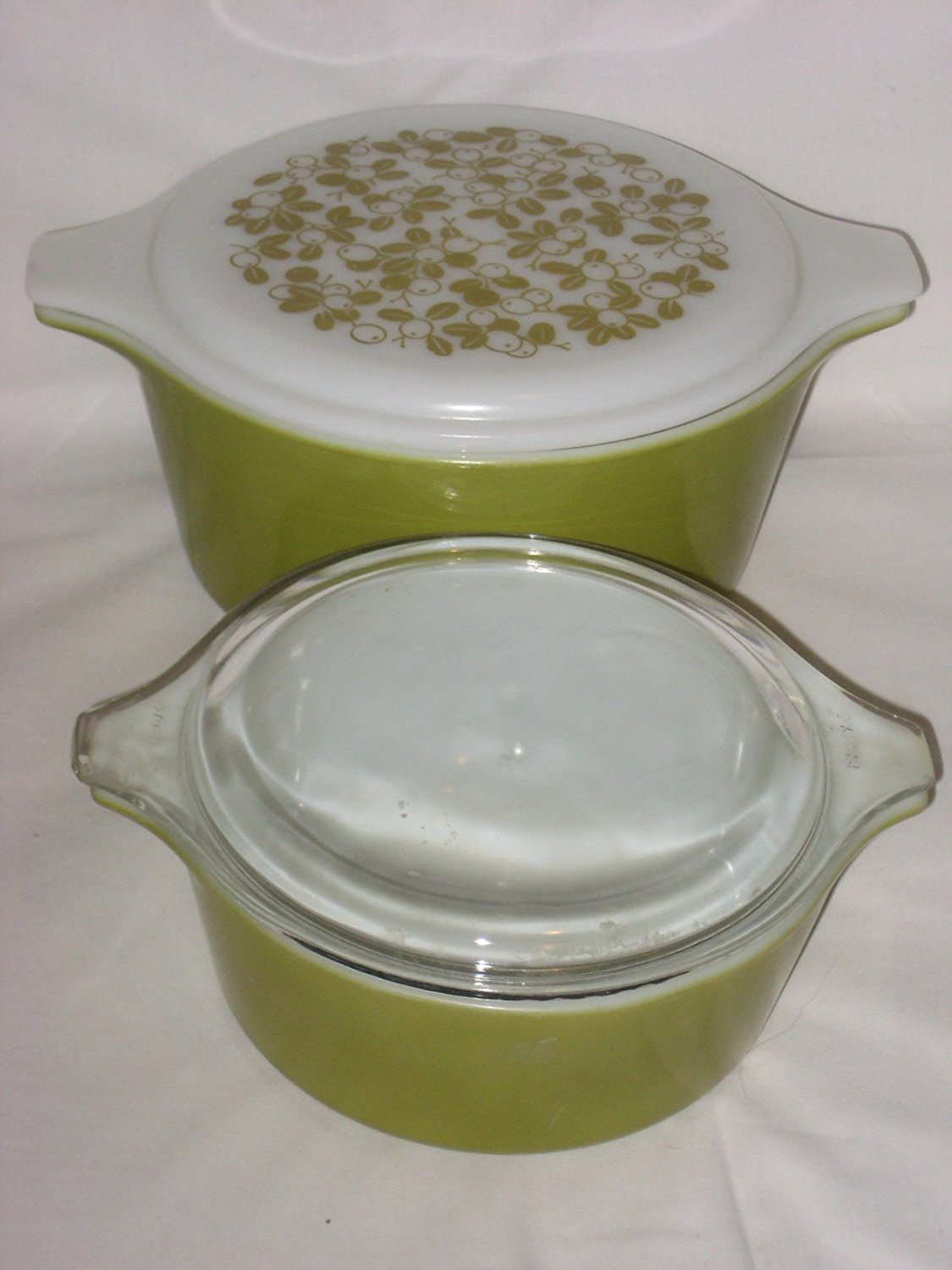 Piece Set Vintage Pyrex Verde Green Quart Pint Casserole Baking Dishes N Free