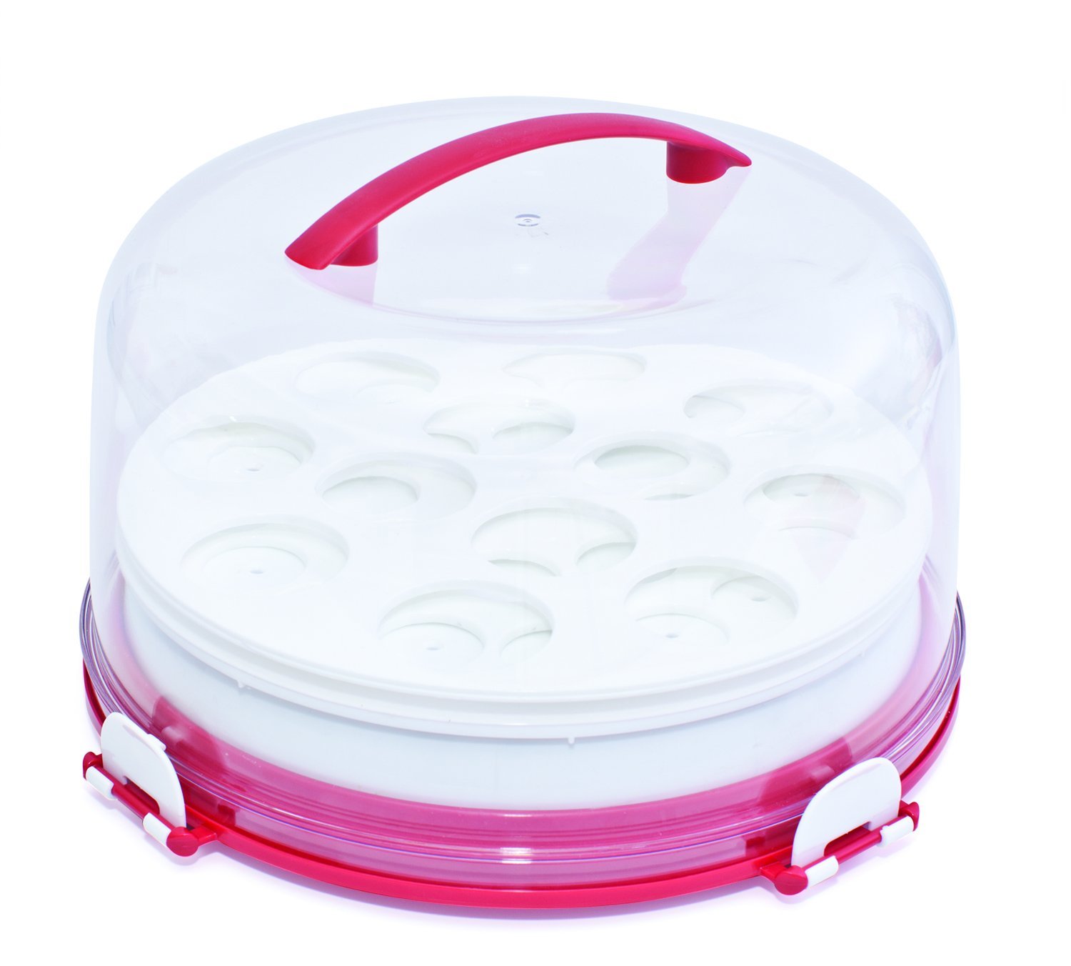 Mrs. Fields Dessert Diva All-in-One Dessert Carrier and Server, Red ...