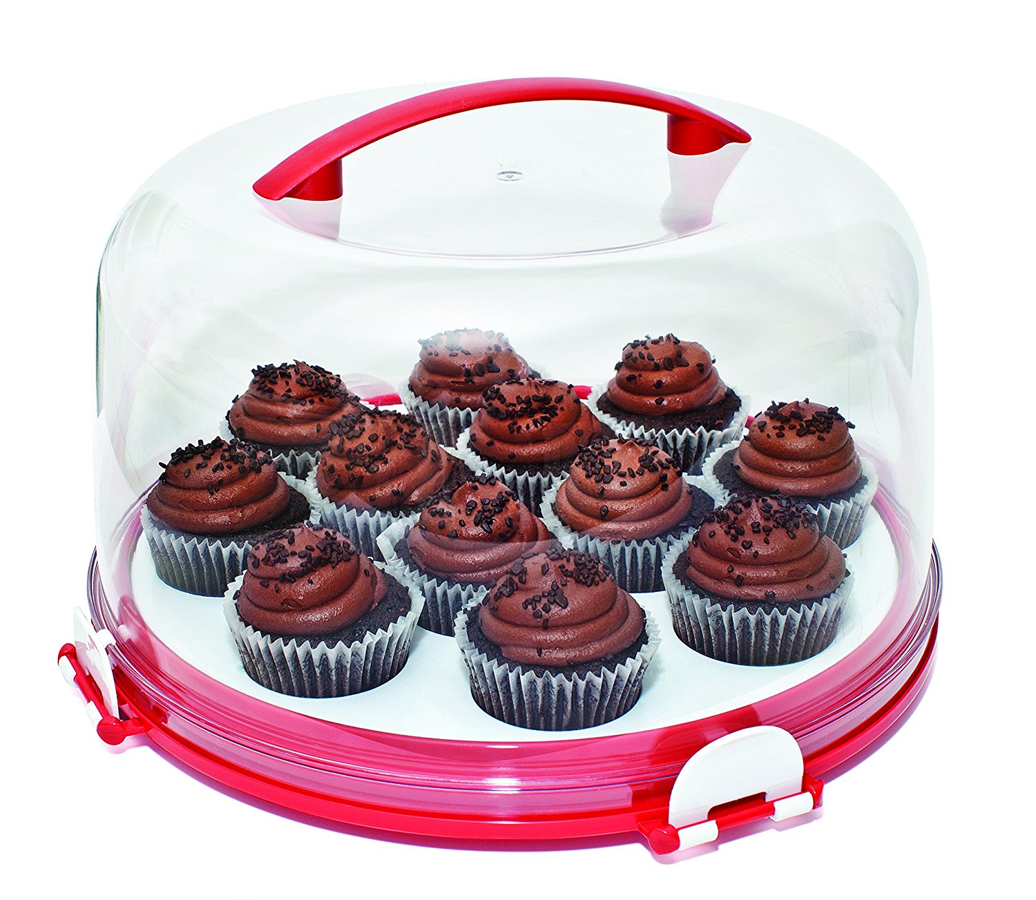 Mrs. Fields Dessert Diva All-in-One Dessert Carrier and Server, Red N6 ...