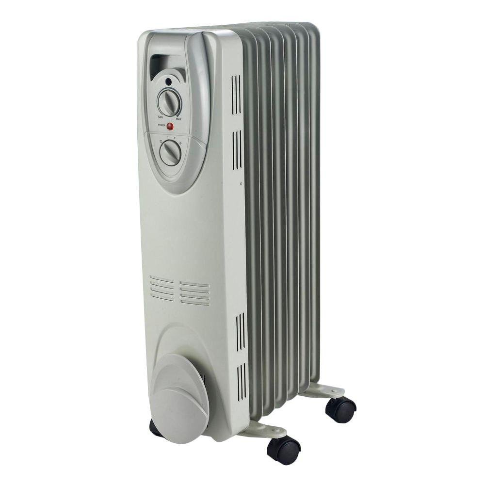 1500-Watt Electric Oil-Filled Radiant Portable Heater - Grey free image ...