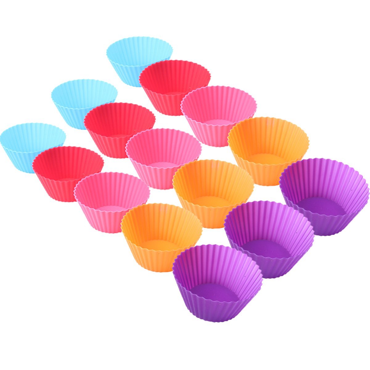 Premium Reusable Mini Silicone Baking Cups Cupcake Liners Muffin Cake ...