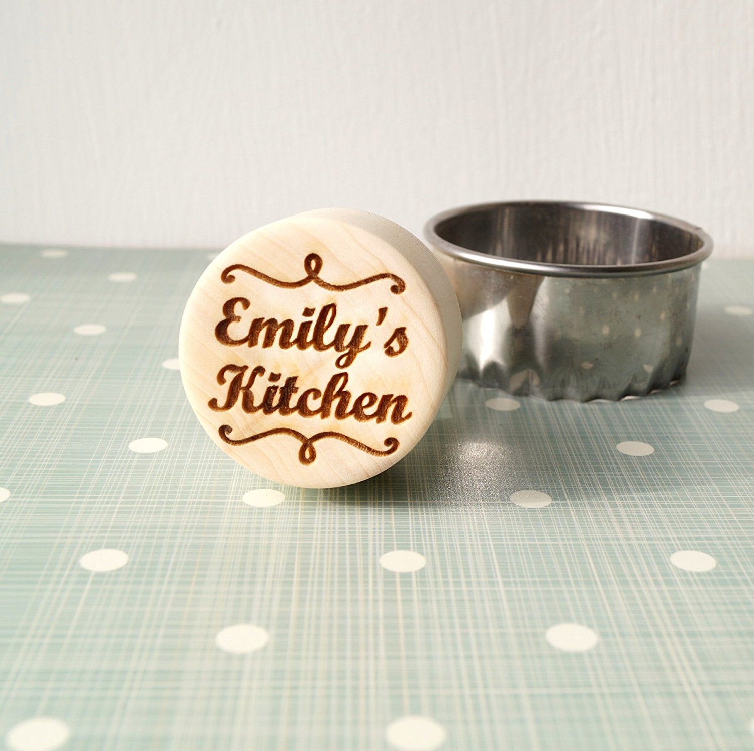 Personalized embossing cookie stamp, embossing rolling pin alternative