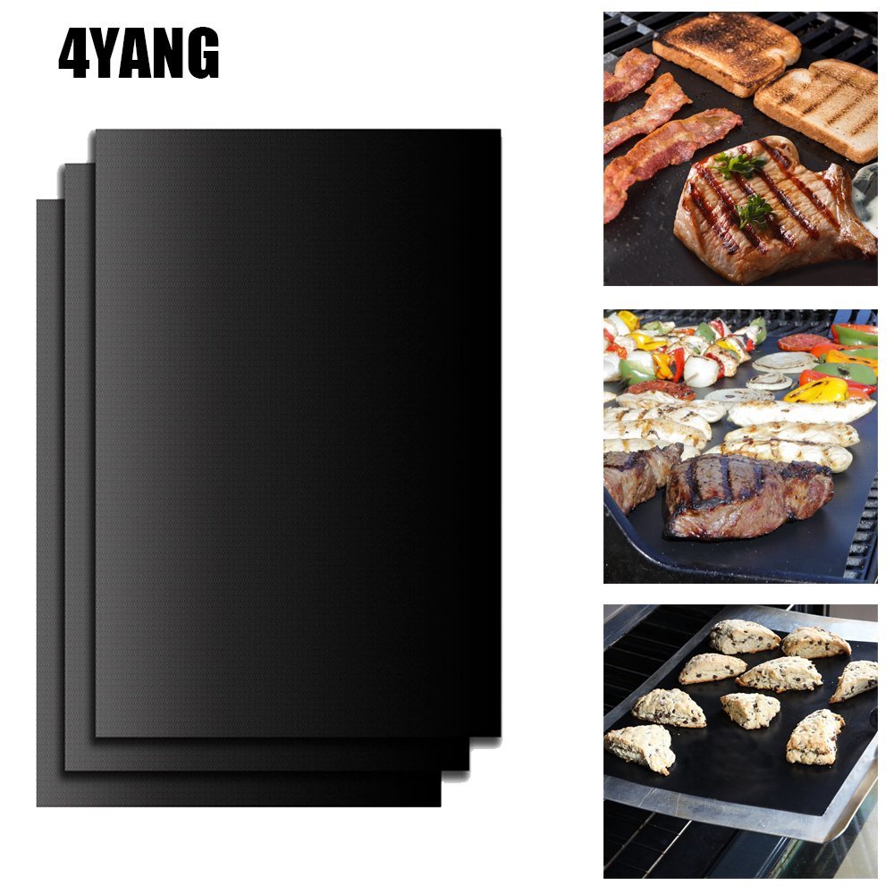 Grill Mat,4YANG BBQ Grill Mat- For Grilling or Baking - (Set of 3 Mats ...