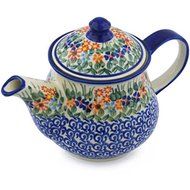 Ceramika Bona H0627H Polish Pottery Ceramic Tea or Coffee Pot Hand Painted, 40-Ounce