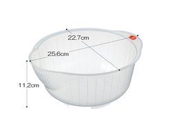 Inomata.0800 Japanese Vegetable Fruit Rice Wash Bowl, 8-Inch, Clear N2
