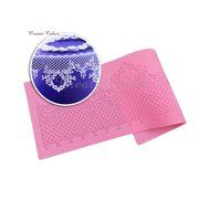 Castle Cake Lace Mat Sugar Lace Pad Cake Brim Decoration Silicone Mold Cake Decorating Supplies Pink Color