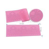 Castle Cake Lace Mat Sugar Lace Pad Cake Brim Decoration Silicone Mold Cake Decorating Supplies Pink Color N2