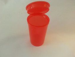 10 Pack of Red 19 Dram Pop Top Bottles - Vial Medical Herb Pill Box Containers