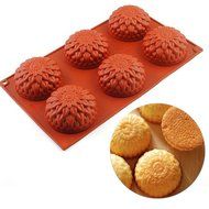 IC ICLOVER Hot selling Vermilion Flower Cake Mold Pudding Mold and Muffin Cup Liner food Grade Silicone Mold and...