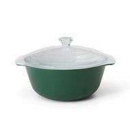 9.65" L x 8.11" W x 5.51" H Ceramic/Glass 2.11 qt. Covered Casserole Dish in Green