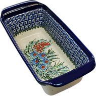 Polish Pottery Ceramika Boleslawiec 1207/169 Bread Meatloaf Baker, Royal Blue Patterns N2